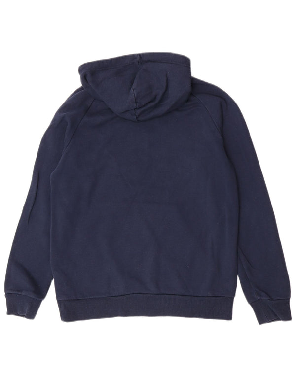 Adidas Boys Graphic Hoodie Jumper 13-14 Years Navy Blue Cotton