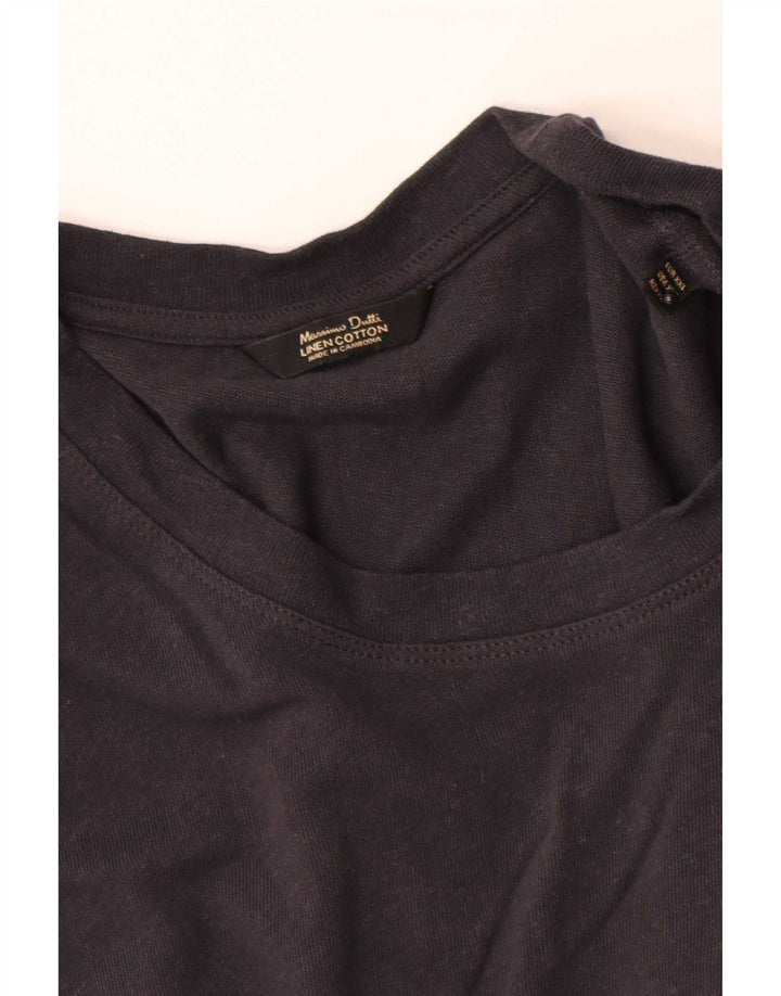 Massimo Dutti Ανδρικό T-Shirt Top 2XL Γκρι Λινό