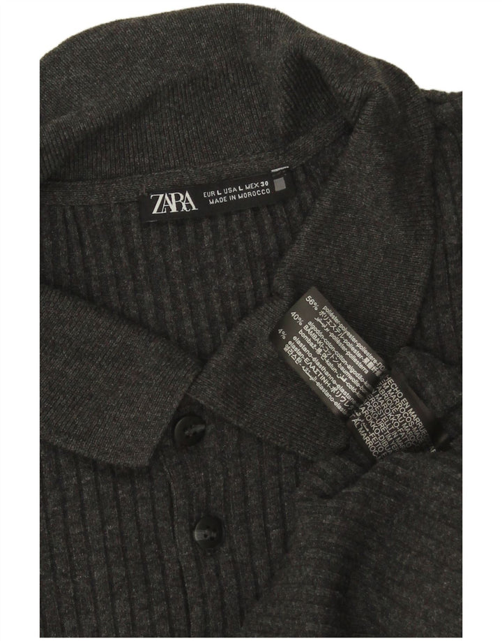 Ανδρικό πουλόβερ Zara Polo Neck Jumper Μεγάλο Γκρι Πολυεστέρα