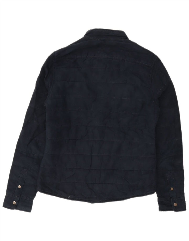 Zara Mens Utility Jacket UK 36 Small Navy Blue Polyester