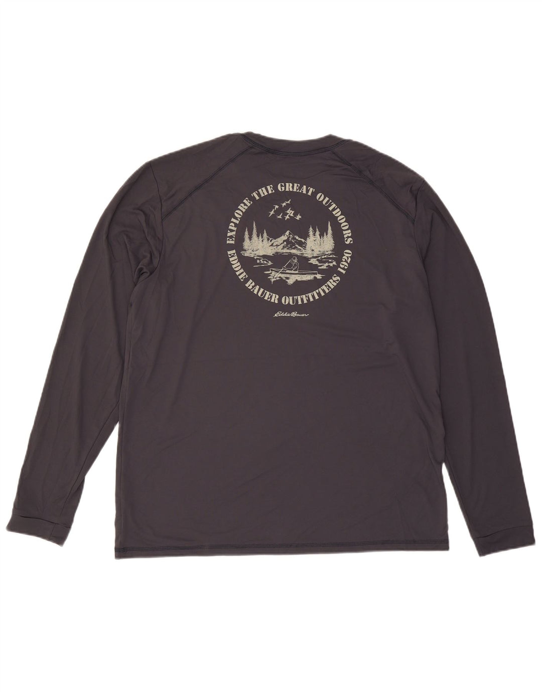 EDDIE BAUER Ανδρικό γραφικό τοπ Μακρυμάνικο XL Γκρι πολυεστέρας