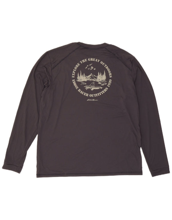 EDDIE BAUER Ανδρικό γραφικό τοπ Μακρυμάνικο XL Γκρι πολυεστέρας