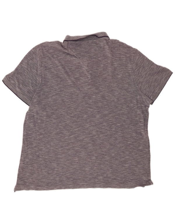 MASSIMO DUTTI Ανδρικό μπλουζάκι πόλο σε καθημερινή εφαρμογή 2XL Navy Blue Flecked