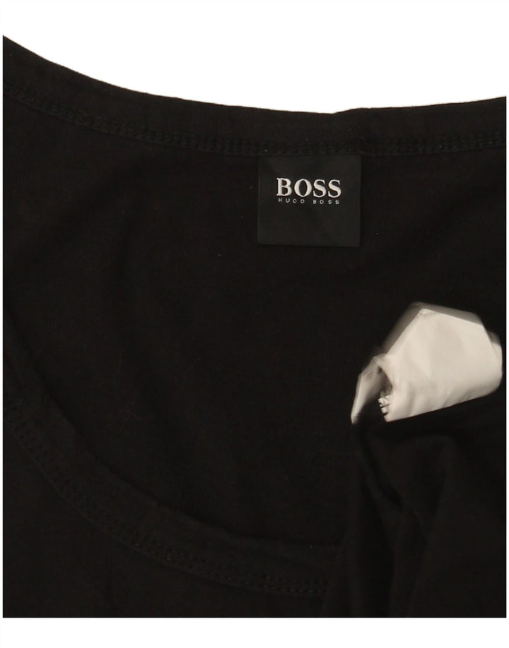 Ανδρικό γραφικό γιλέκο Hugo Boss, μεγάλο μαύρο βαμβακερό