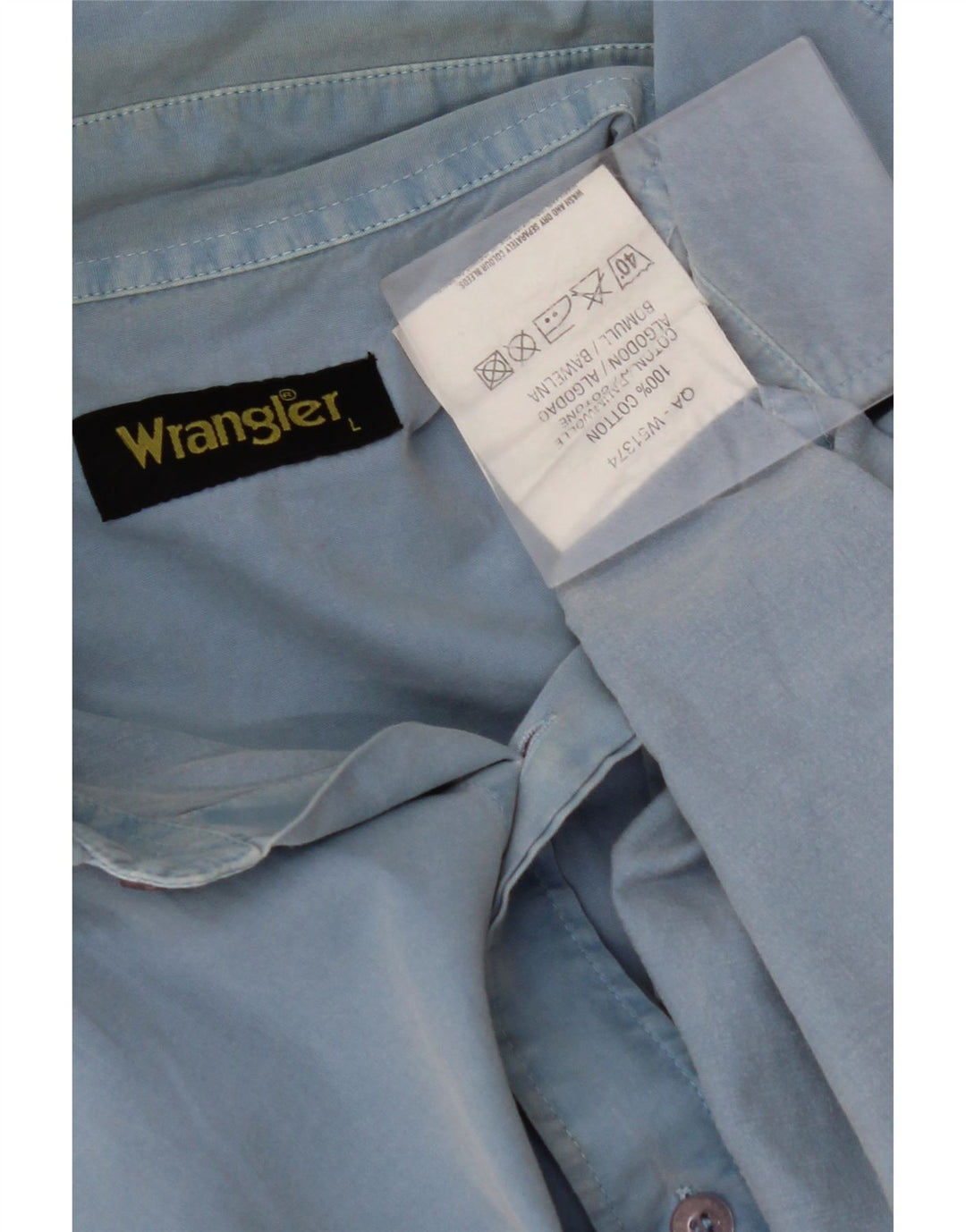 Ανδρικό πουκάμισο WRANGLER μεγάλο μπλε βαμβακερό