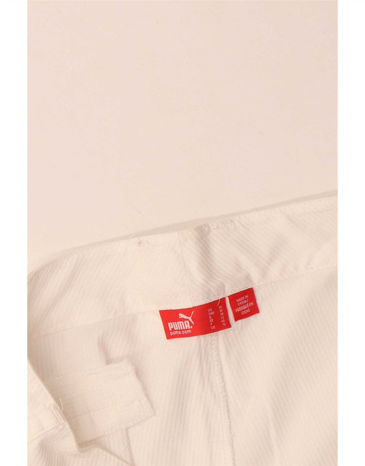 Puma Γυναικείο Casual Σορτς UK 12 Medium W34 White Pinstripe