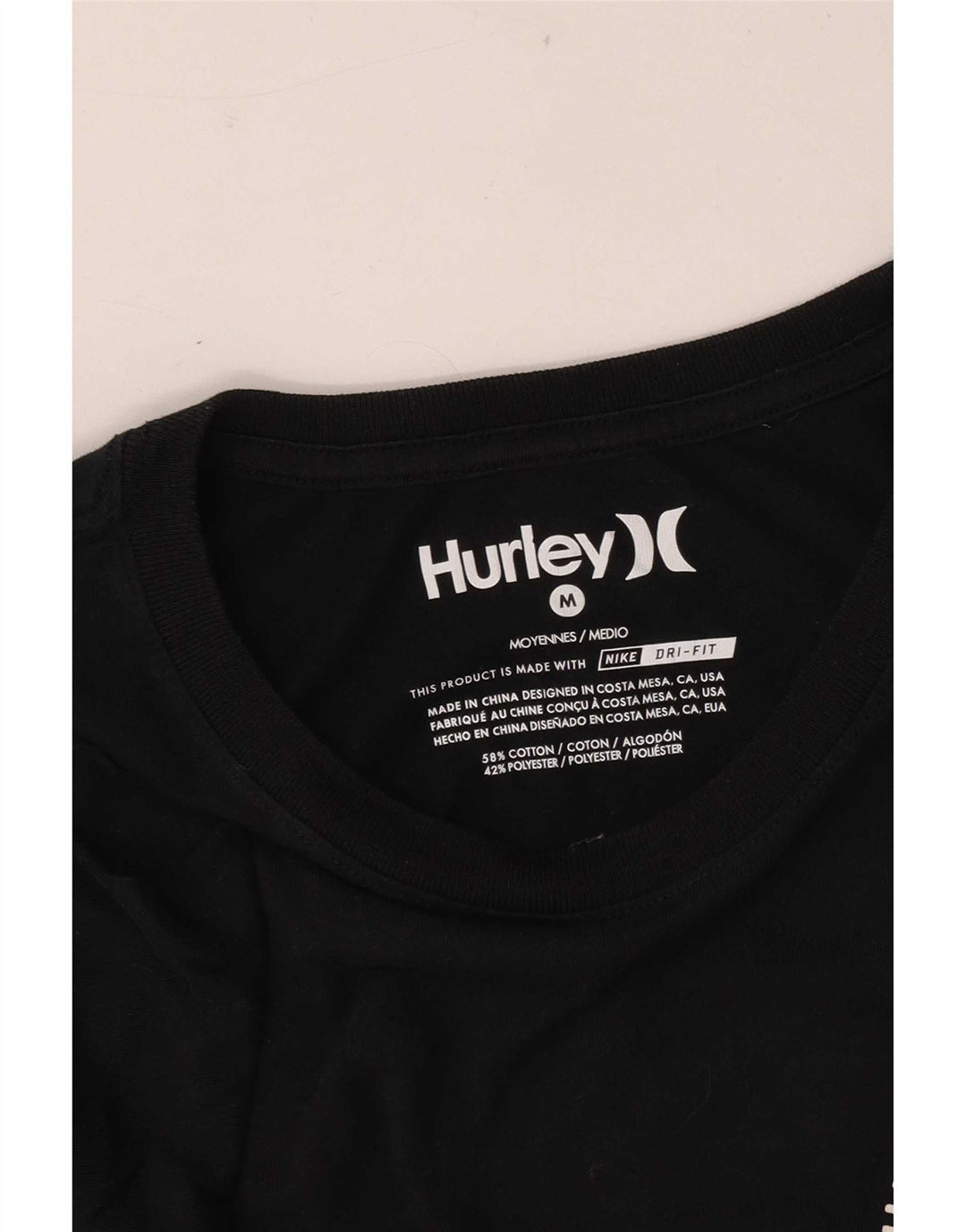 Ανδρικό γραφικό T-Shirt Hurley Top Μεσαίο μαύρο βαμβακερό