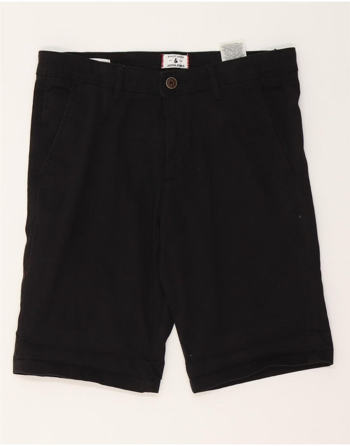 Ανδρικό σορτς Chino Jack & Jones Small W29 μαύρο βαμβακερό