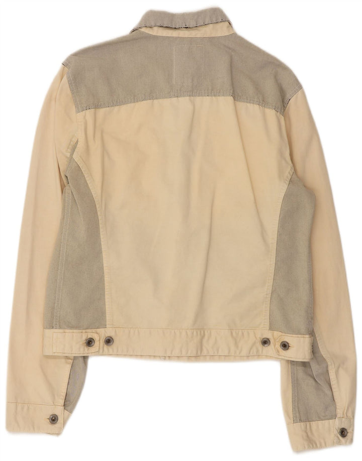 GAS Γυναικείο Τζιν Μπουφάν UK 18 XL Off White Colourblock