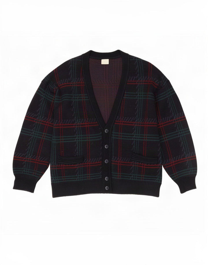Vintage Ανδρική Ζακέτα πουλόβερ Μεγάλο Navy Blue Check