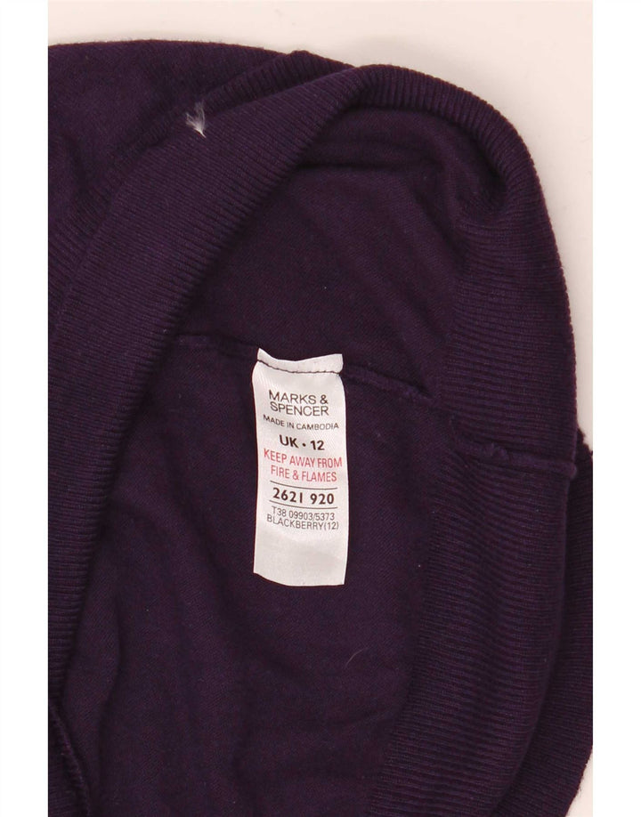 Marks & Spencer Γυναικείο πουλόβερ με ρολό λαιμόκοψη UK 12 μεσαία μωβ βισκόζη