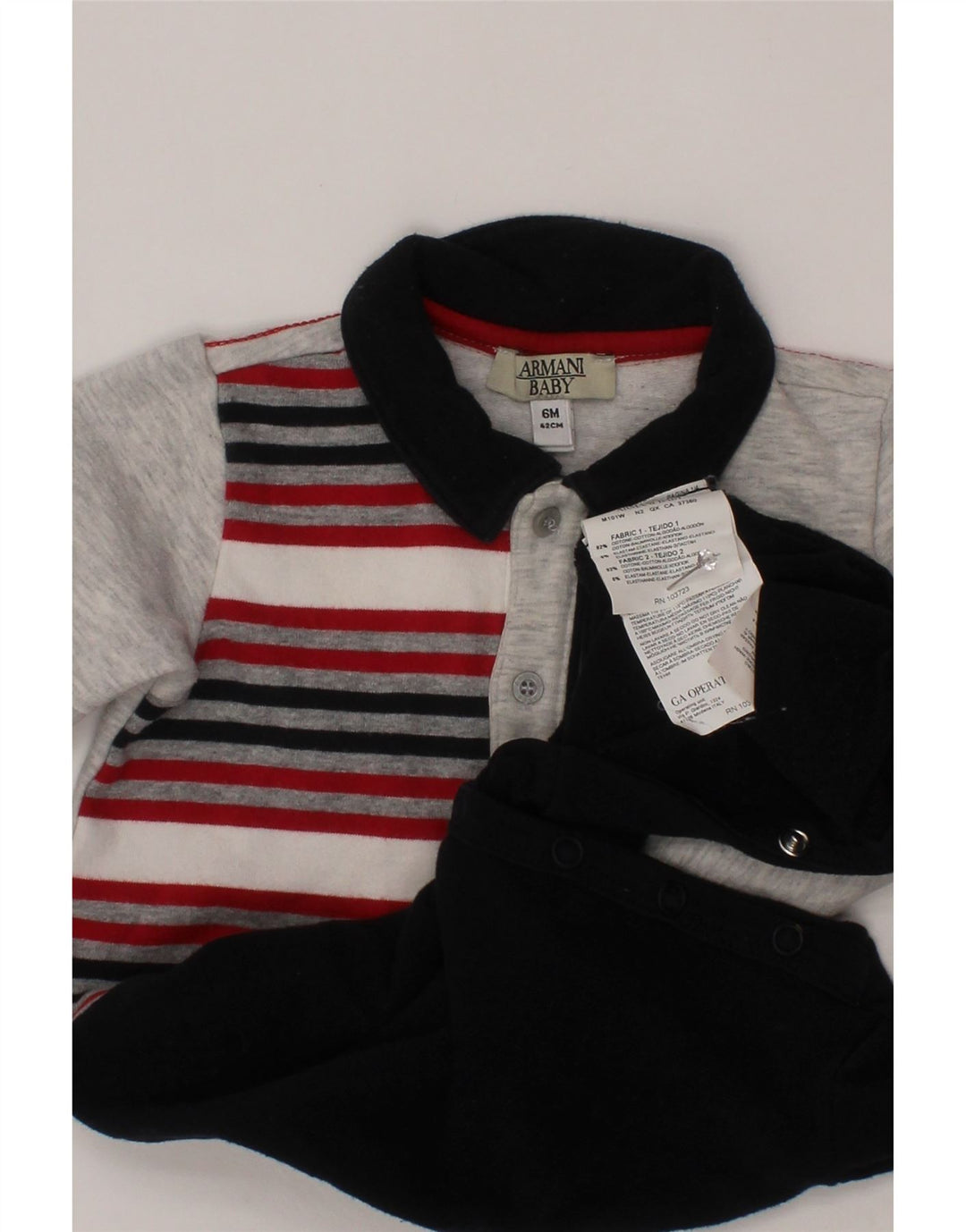Ολόσωμη φόρμα ARMANI BABY Baby Boys μακρυμάνικη φόρμα 3-6 μηνών σε μαύρο χρώμα