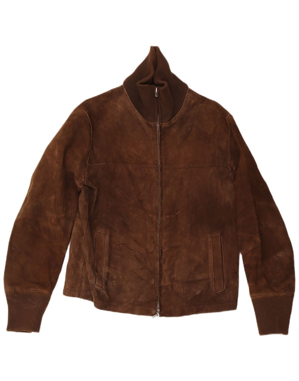 Massimo Rebecchi Ανδρικό Suede Bomber Jacket IT 50 Large Brown Δερμάτινο