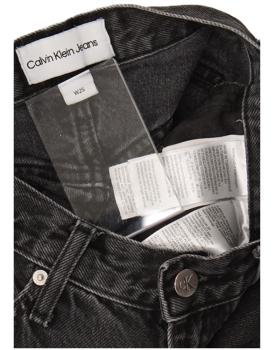 CALVIN KLEIN Γυναικείο Slim Jeans W25 L27 Μαύρο βαμβακερό