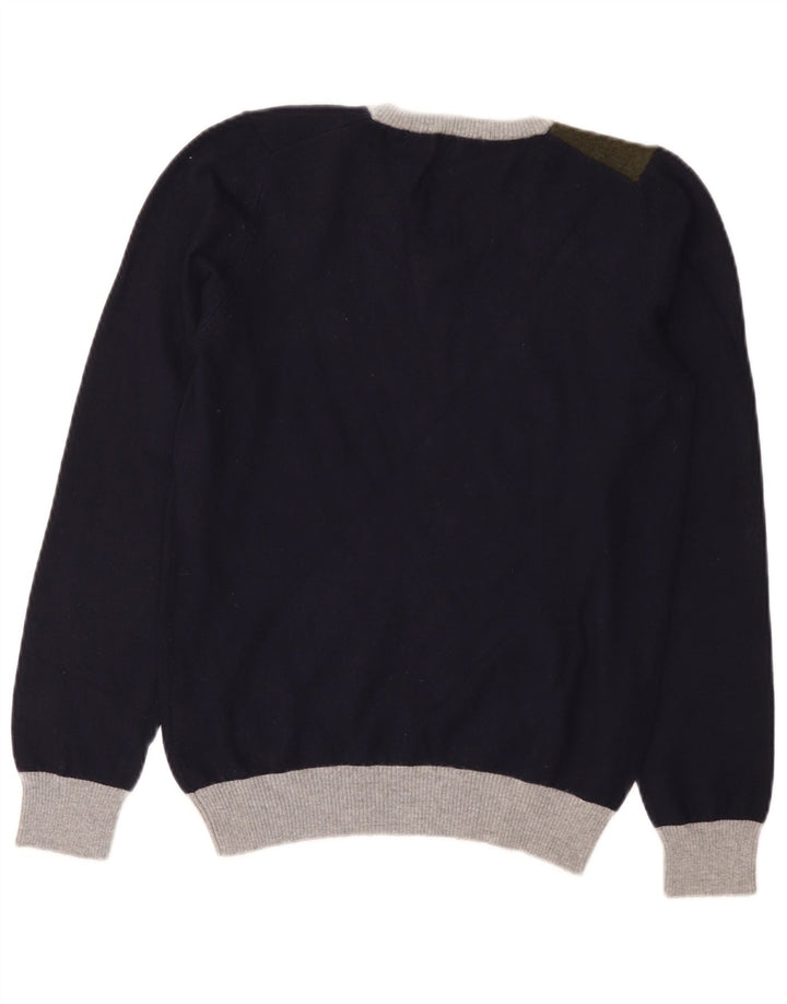 Iceberg γυναικείο πουλόβερ με λαιμόκοψη με V λαιμόκοψη UK 12 Medium Navy Blue Colourblock