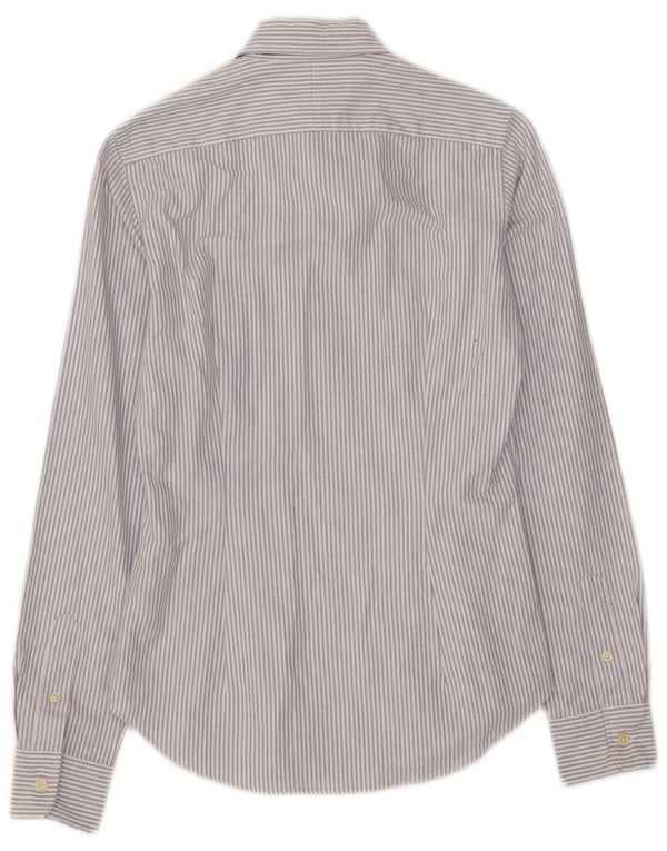 Ralph Lauren Γυναικείο πουκάμισο με λεπτή εφαρμογή US 4 Small Blue Pinstripe βαμβακερό