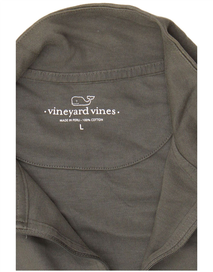 VINEYARD VINES Ανδρικό φούτερ με φερμουάρ Jumper Large Grey