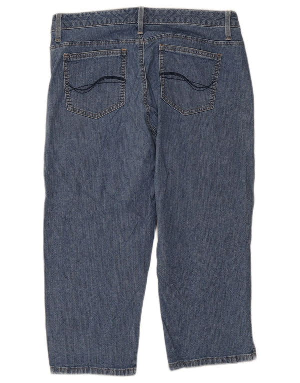 LEE Womens Loose Fit Capri Jeans US 12 Large W34 L20 Blue Cotton