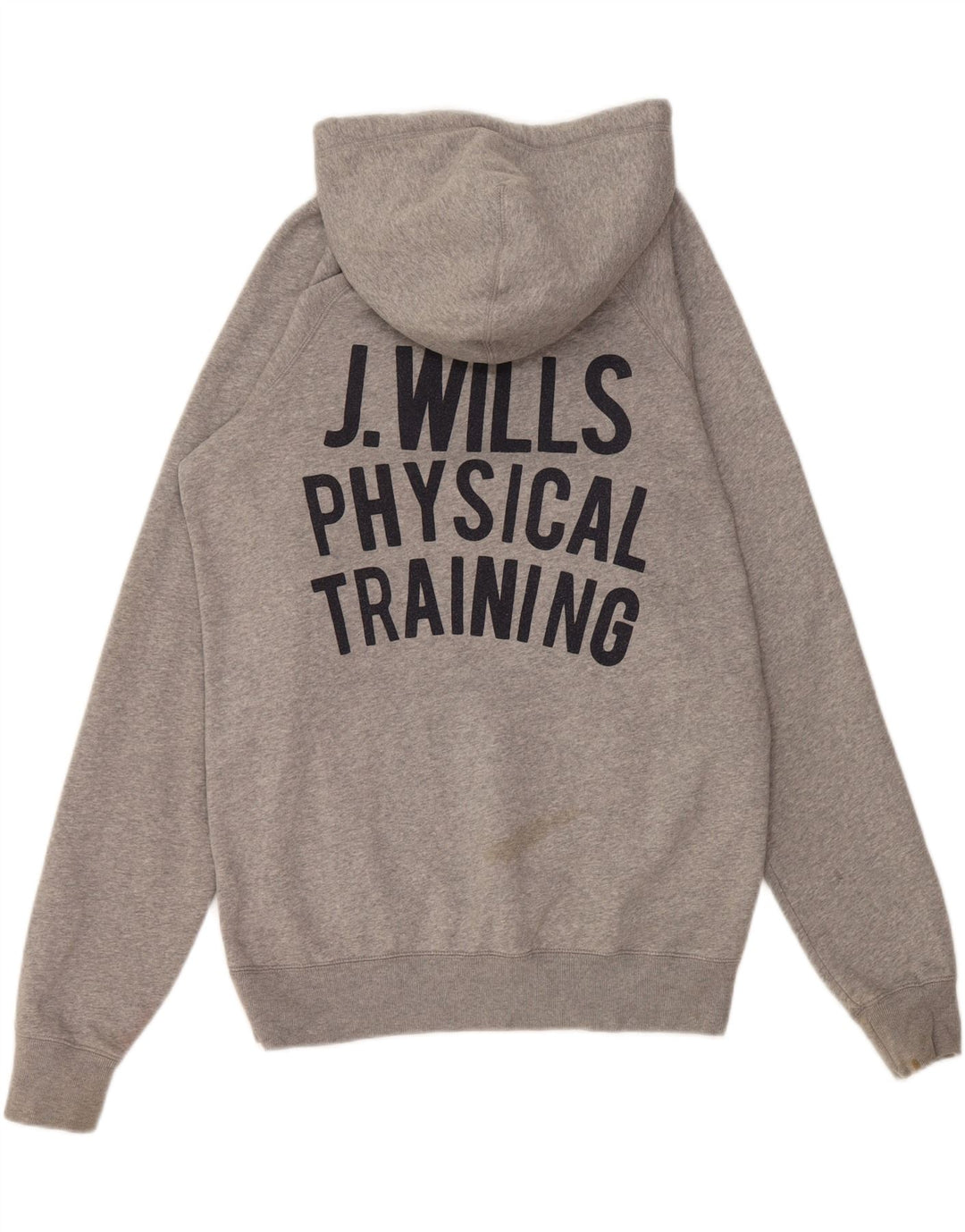 JACK WILLS Mens Graphic Hoodie Jumper Small Grey Cotton