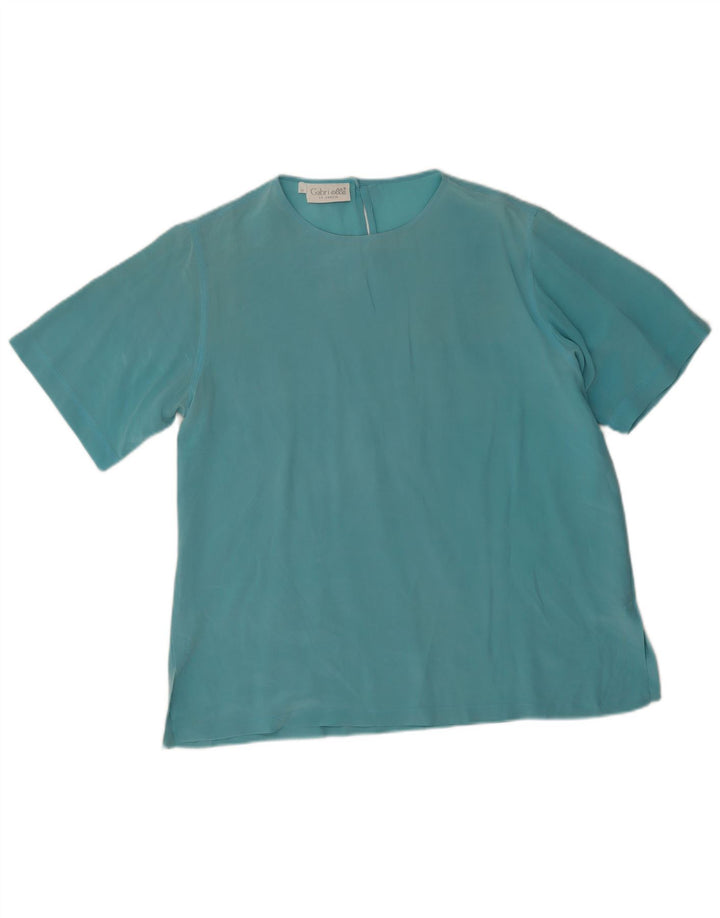 Gabri elle La Camicia Γυναικεία Μπλούζα Τοπ UK 16 Large Blue Silk