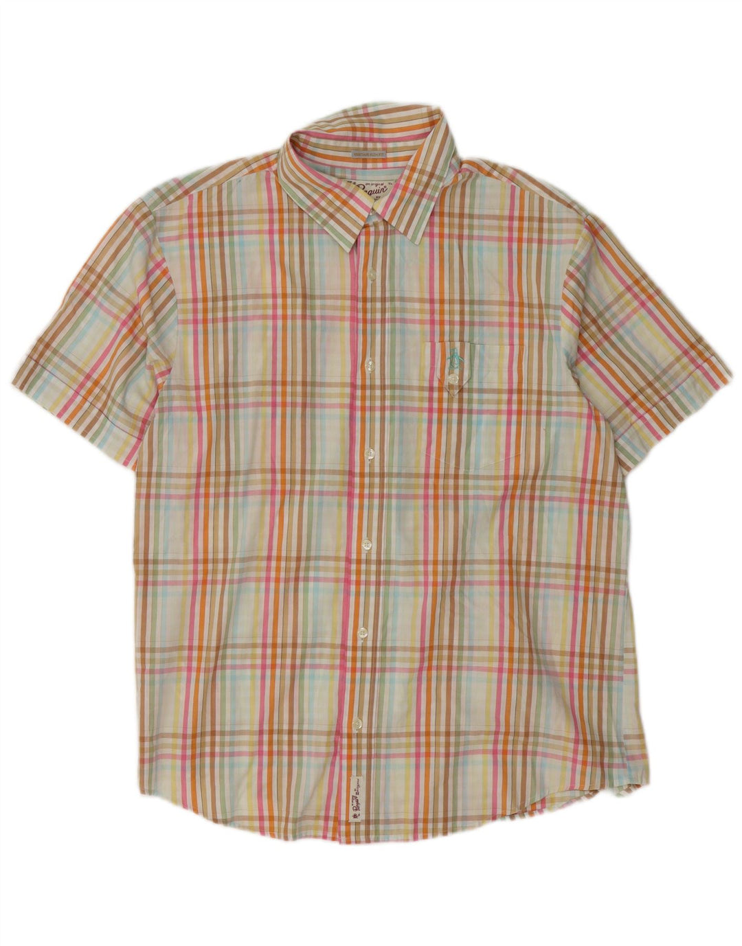 Ανδρικό Penguin Heritage Κοντό μανίκι Slim Fit Πουκάμισο XL Πολύχρωμο Check