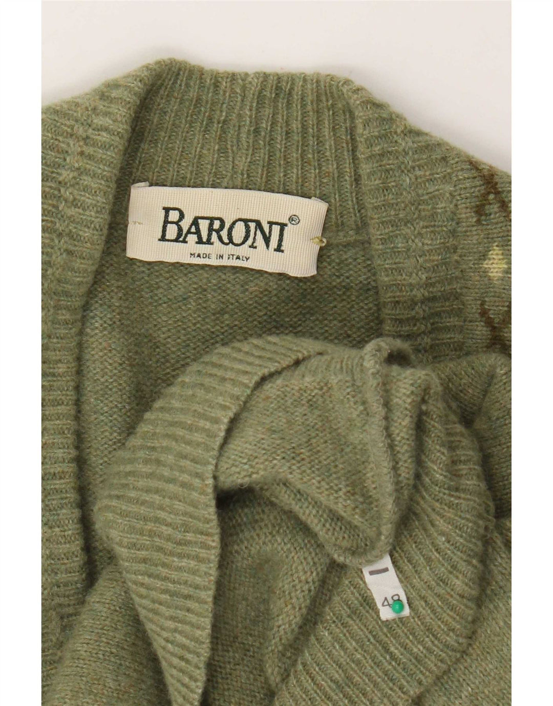 Ανδρικό πουλόβερ Baroni Cardigan IT 48 Medium Green Argyle/Diamond