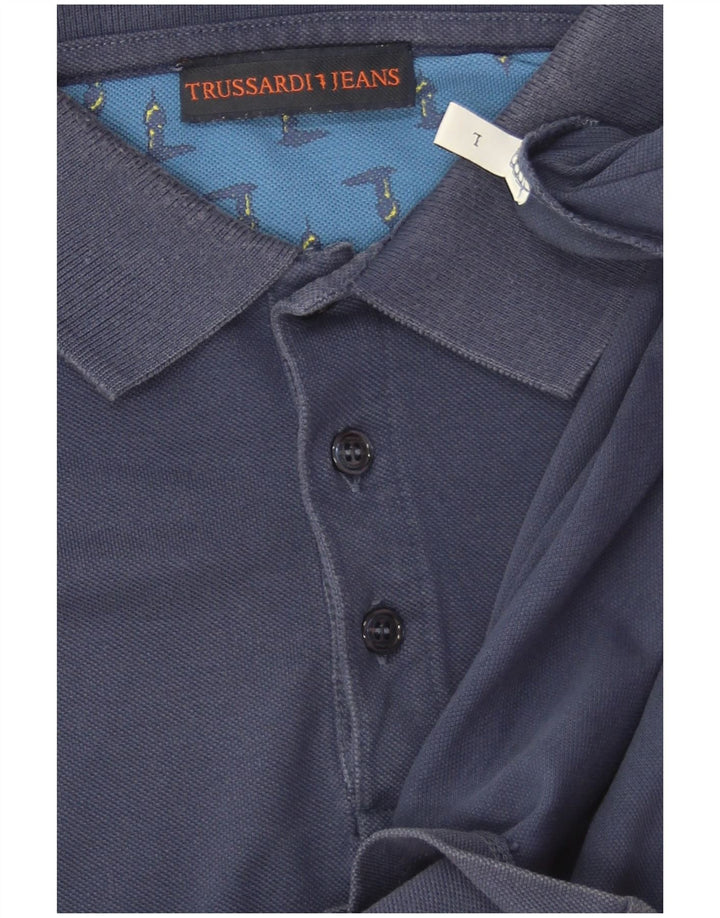 Trussardi Jeans Ανδρικό Πόλο Μπλουζάκι μεγάλο Navy Blue