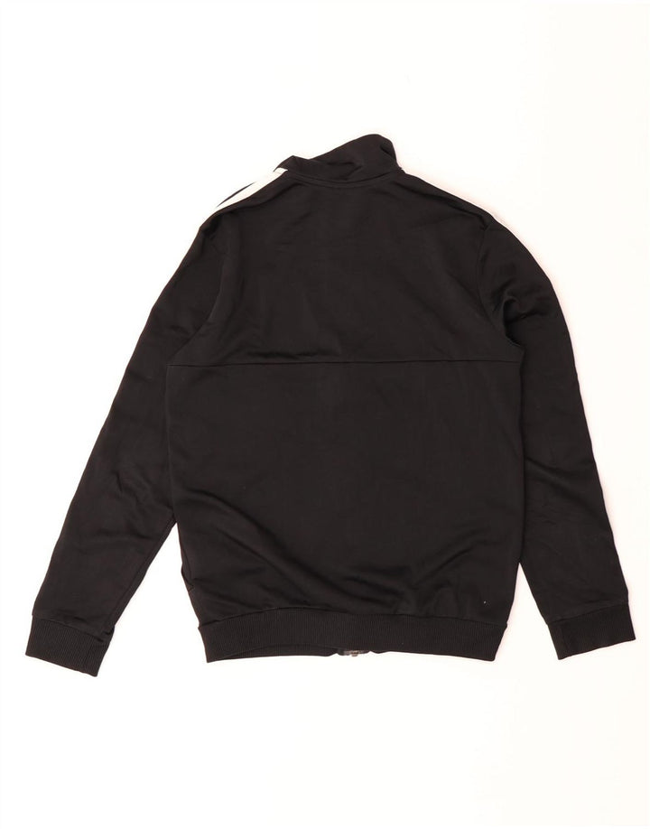 Adidas Boys Tracksuit Top Jacket 11-12 Years Black Polyester