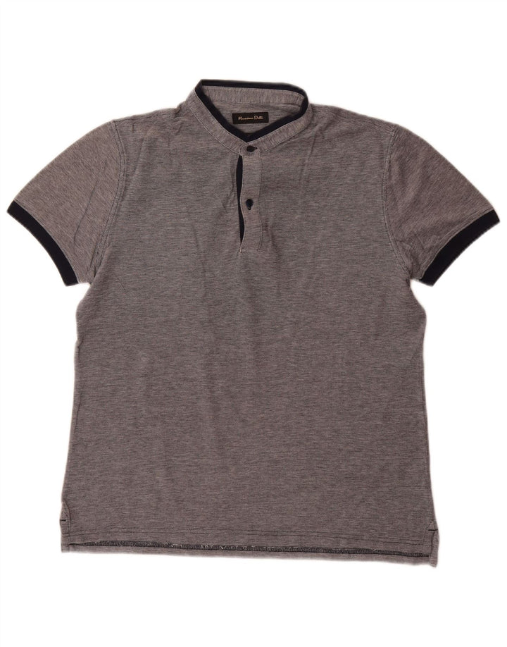 Ανδρικό μπλουζάκι πόλο Massimo Dutti με μεσαίο γκρι φλιτζάνι