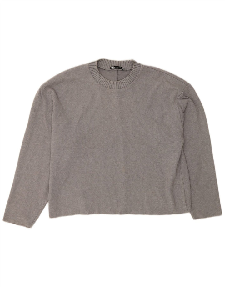 Zara Γυναικεία Loose Fit Μπλούζα Τοπ UK 14 Medium Grey