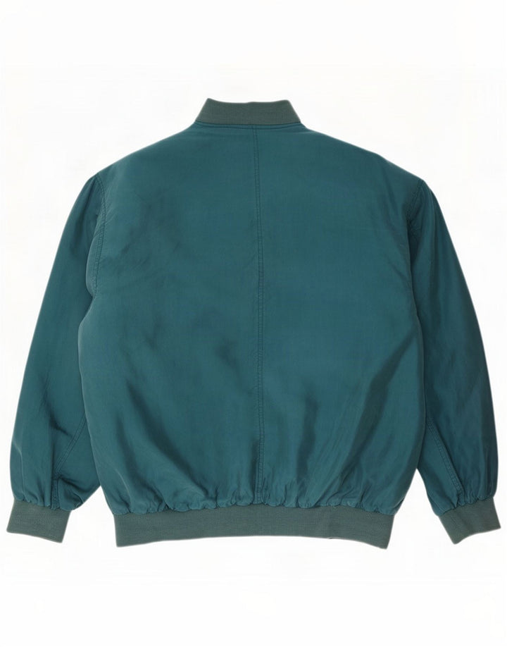Rene Ανδρικό Bomber Jacket UK 44 2XL Blue Silk