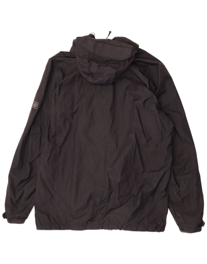 Jack Wolfskin Ανδρικό μπουφάν βροχής με κουκούλα UK 50 3XL μαύρο πολυαμίδιο