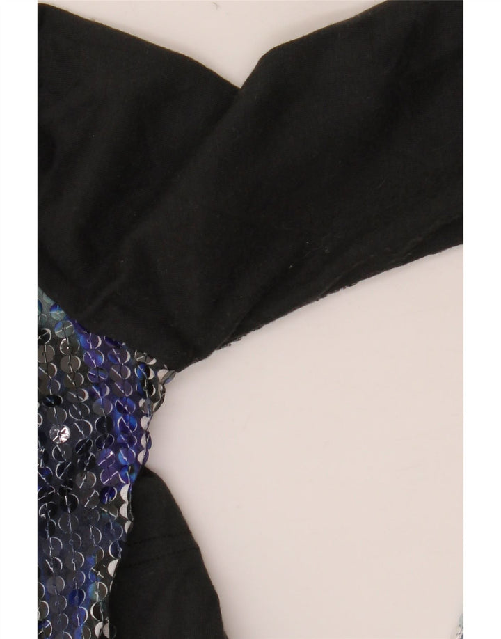 DESIGUAL Γυναικείο γραφικό μακρυμάνικο UK 10 μικρό μαύρο πολυεστέρα