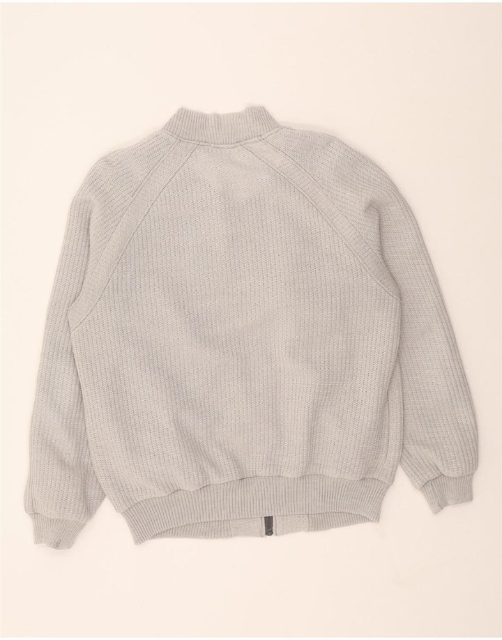 VINTAGE Mens Knit Bomber Jacket UK 38 Medium Grey Vintage Vintage and Second-Hand Vintage from Messina Hembry 