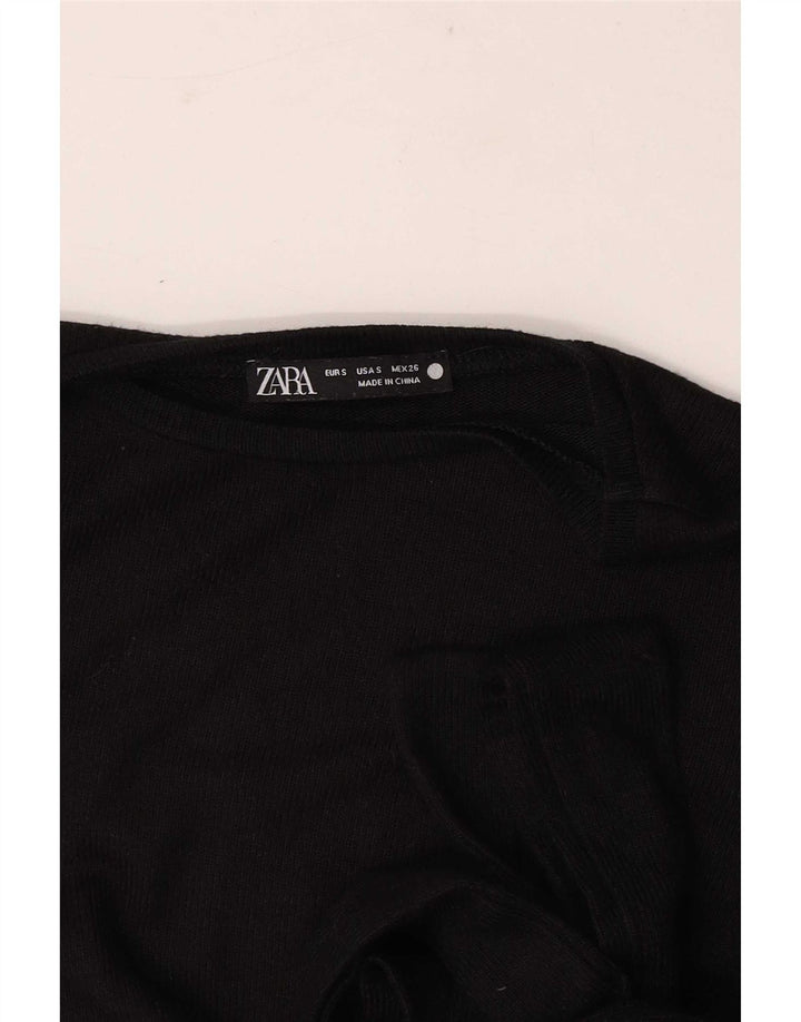 Zara γυναικεία γραβάτα μπροστά μακρυμάνικο UK 8 Small μαύρο