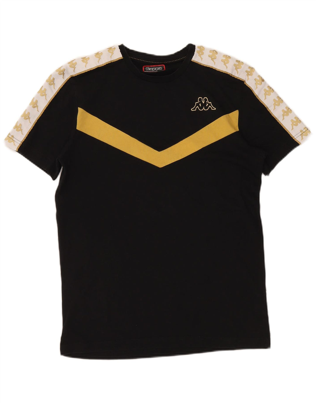 Ανδρικό γραφικό T-Shirt KAPPA Top Medium Black Colorblock Βαμβακερό