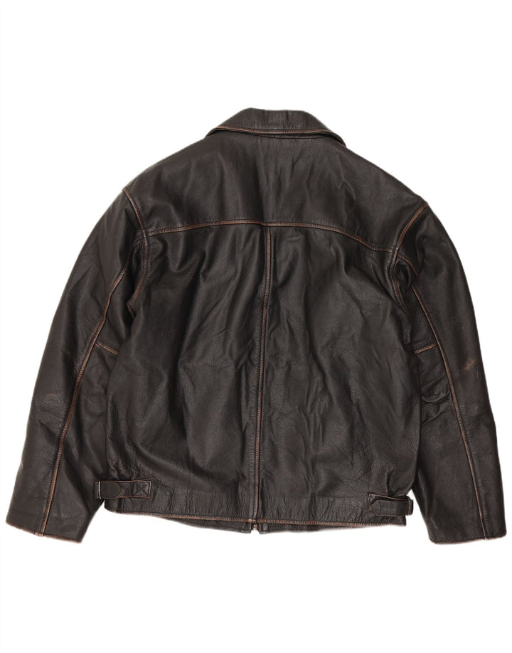 Marika Ανδρικό Δερμάτινο Μπουφάν Biker IT 48 Δερμάτινο Μεσαίο Καφέ