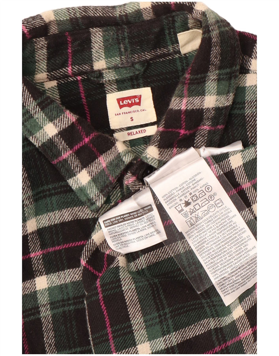 Ανδρικό πουκάμισο Levi's Relaxed Flannel, Βαμβακερό πράσινο καρό