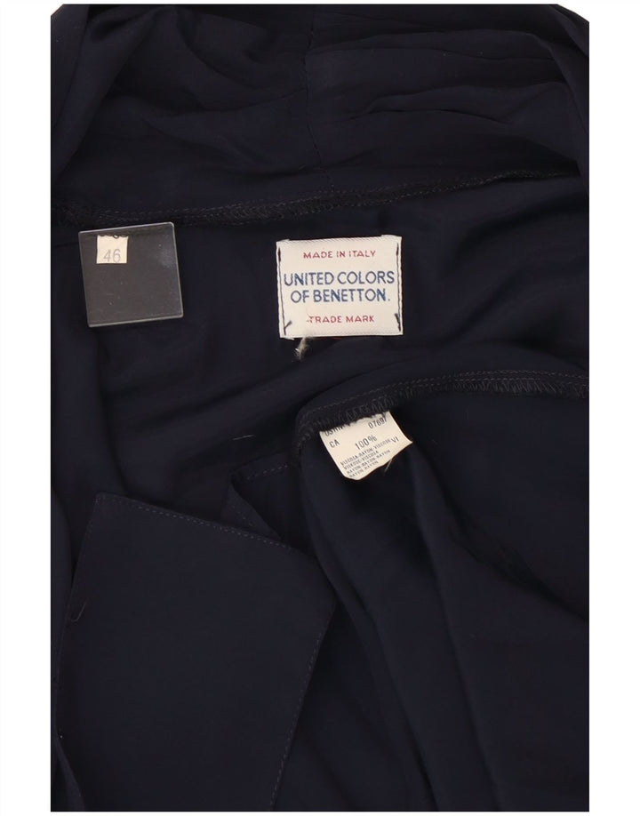 Benetton Γυναικείο πουκάμισο Wrap Μπλούζα IT 46 Large Navy Blue Viscose