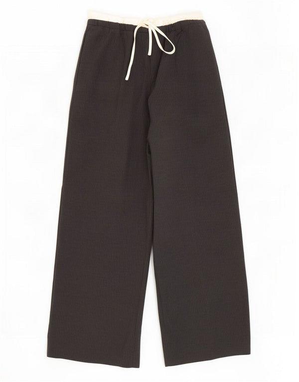 Zara γυναικείο παντελόνι Chino με φαρδύ πόδι XS W24 L28 Γκρι ρίγε βισκόζη