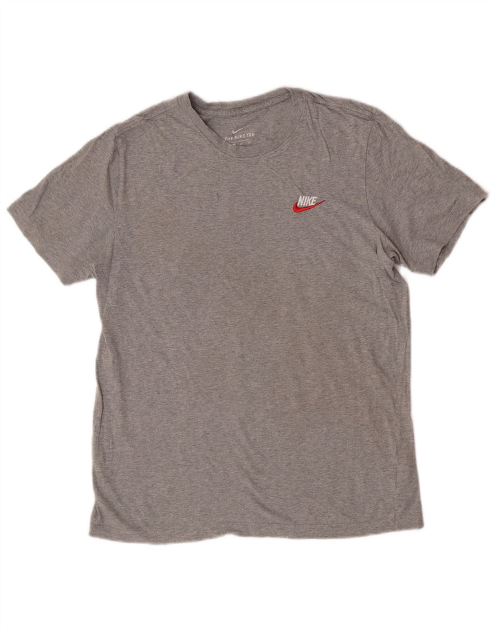 Ανδρικό μπλουζάκι Nike, μεσαίο γκρι βαμβακερό