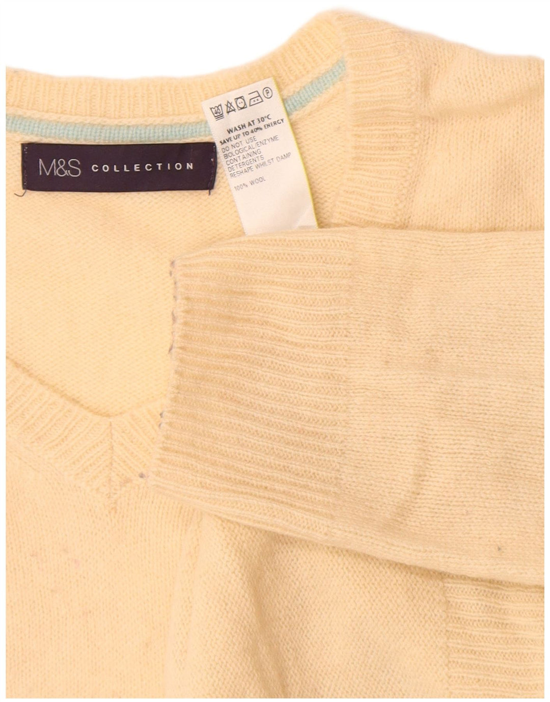 Marks & Spencer Γυναικείο πουλόβερ με λαιμόκοψη σε μεσαίο μάλλινο