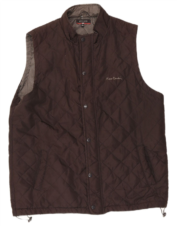 Pierre Cardin Ανδρικό καπιτονέ Gilet UK 44 2XL καφέ πολυεστέρας