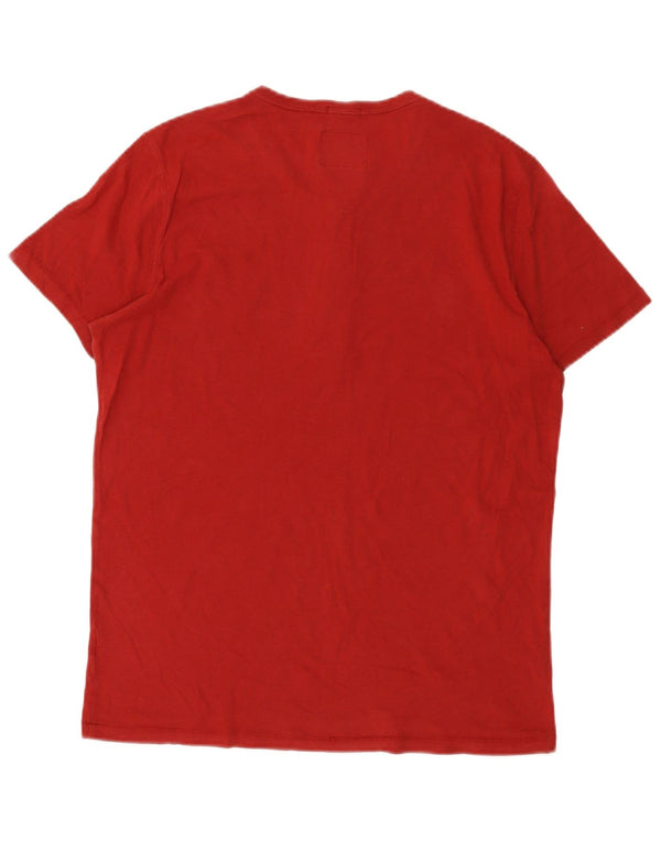 Ανδρικό T-Shirt Abercrombie & Fitch Top Μικρό κόκκινο βαμβακερό