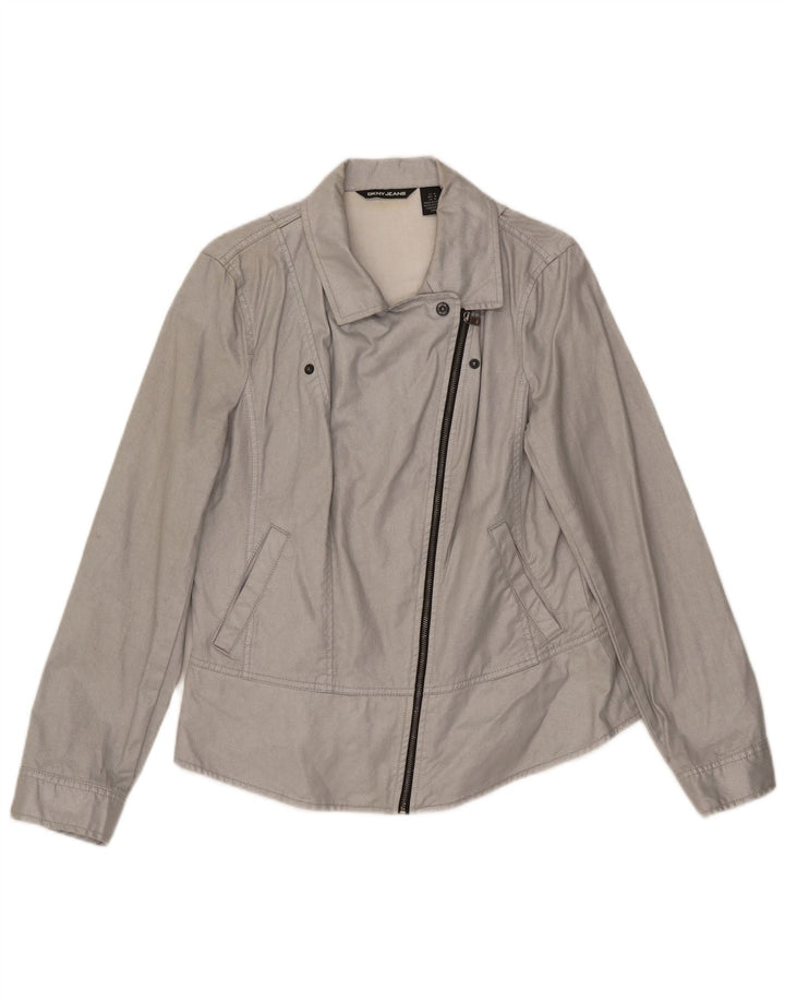 Dkny Γυναικείο Bomber Jacket UK 12 Medium Grey Cotton