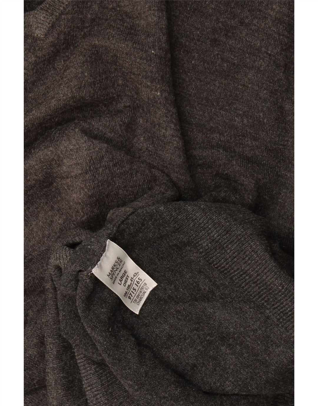 Marks & Spencer Ανδρικό πουλόβερ με λαιμόκοψη με λαιμόκοψη μεγάλο γκρι ακρυλικό