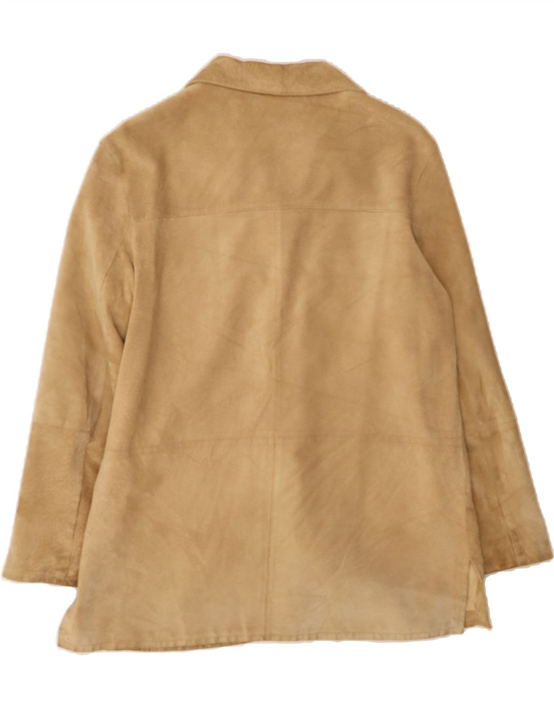 VINTAGE Womens Suede Overcoat IT 50 XL Beige Leather Vintage Vintage and Second-Hand Vintage from Messina Hembry 