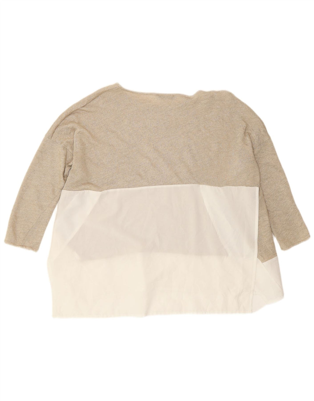 Zara Γυναικεία Μπλούζα Oversized Top UK 10 Small Gold Colourblock