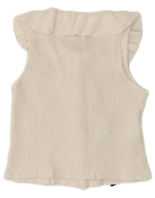 Zara Γυναικεία Αμάνικη Μπλούζα UK 8 Small White