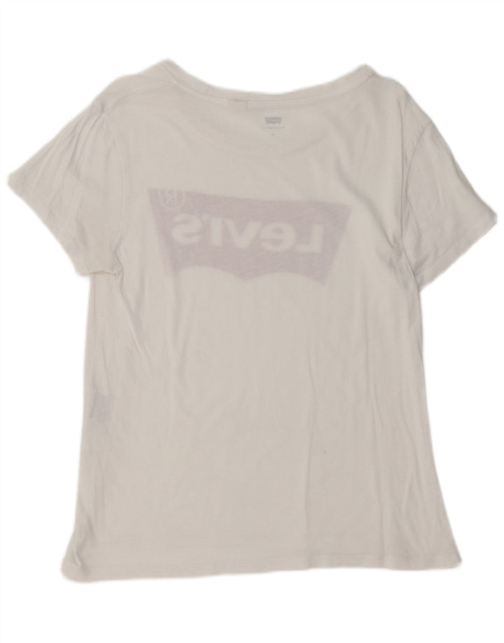 Γυναικείο γραφικό T-Shirt LEVI'S Top UK 12 Medium White